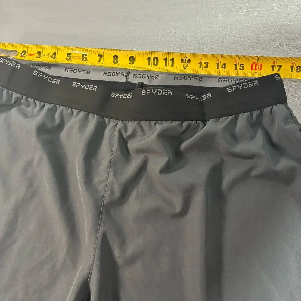 Spyder Active Performance Shorts Men's XL Gray Red Moisture Wicking